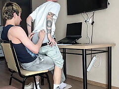 asked stepbrother to put off with homework, deepthroat blowjob together with arse fucking part 1 asian dirty gay sex videos