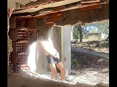 Exploring an abandoned building, 2 untrained boys remove their clothes and a handful of starts to jerk off asian gay hot sex videos