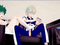 My Hero Academia Yaoi: Bakugo and Deku's Gaming Pleasure - Asian Japanese Manga Anime Hentai Joyful Porn asian Joyful sex videos asian