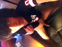 Twink rubbing his smooth cock not susceptible a seat with an increment of jerking off through hammer away polyester of hammer away tshirt sexual intercourse videos asian gay dad