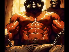 AI-Generated Masked Muscle Tease: Dark Room Seduction gay asian videos sex